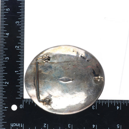 Arnold Maloney Navajo vintage deep stamped sterling silver concho belt buckle