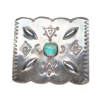 30's-40's Navajo hand stamped sterling silver belt buckle w/repousse work