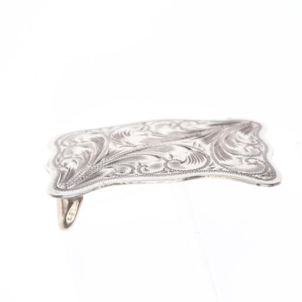 small The Westerner Reno Nevada hand engraved sterling silver belt buckle