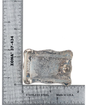 small The Westerner Reno Nevada hand engraved sterling silver belt buckle