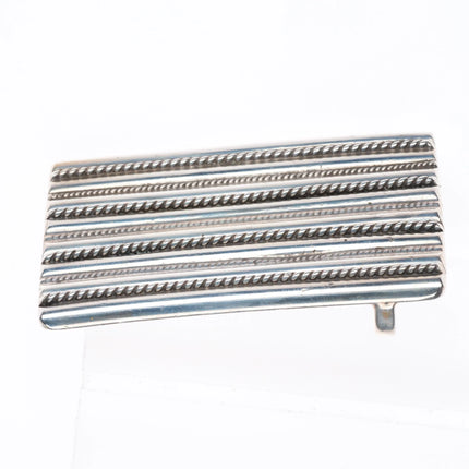 Vintage Southwestern sterling silver braided rope belt buckle