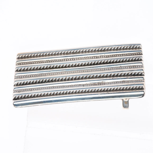 Vintage Southwestern sterling silver braided rope belt buckle