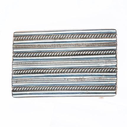 Vintage Southwestern sterling silver braided rope belt buckle