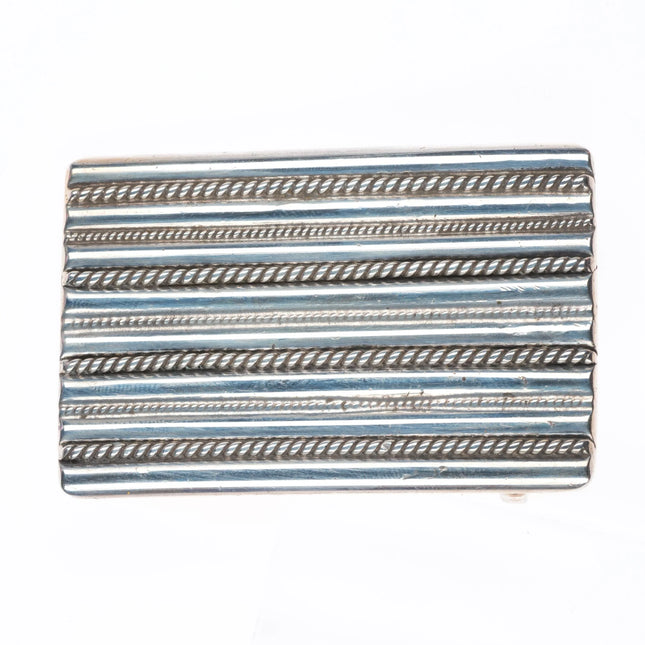 Vintage Southwestern sterling silver braided rope belt buckle