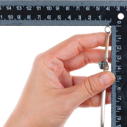 Large vintage 50's-60's Navajo cast sterling silver cross pendant with turquoise