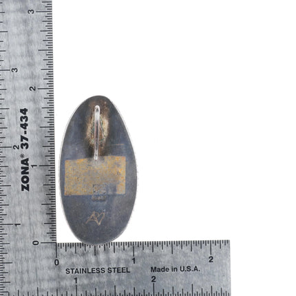 Vintage southwestern sterling silver pink agate necklace pendant