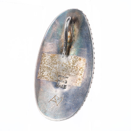 Vintage southwestern sterling silver pink agate necklace pendant