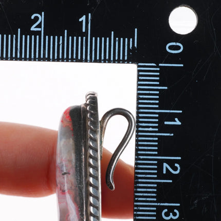 Vintage southwestern sterling silver pink agate necklace pendant