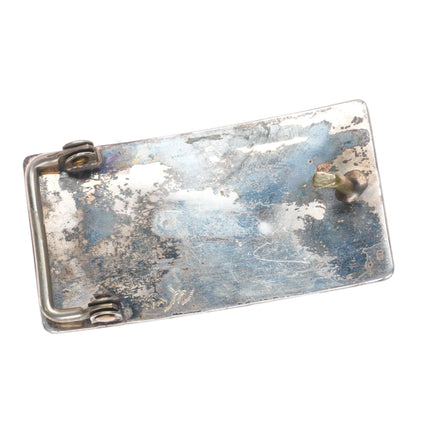 1960's Vintage Sterling silver Navajo roadrunner belt buckle w/turquoise eye