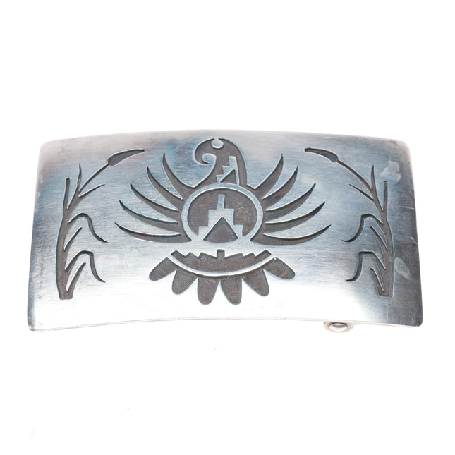 Vintage Navajo/southwestern overlay eagle/corn belt buckle sterling silver