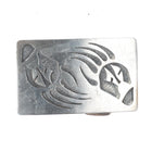 Floyd Namingha Lomakuyvaya Hopi overlay bear paw belt buckle sterling silver