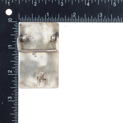 Floyd Namingha Lomakuyvaya Hopi overlay bear paw belt buckle sterling silver