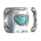 crude vintage southwestern sterling silver belt buckle awesome Nevada Turquoise