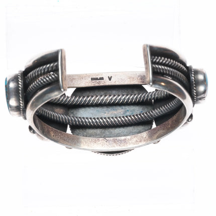 6.75" Verdy Jake Navajo Smoky Bisbee turquoise sterling silver cuff bracelet