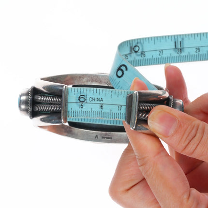 6.75" Verdy Jake Navajo Smoky Bisbee turquoise sterling silver cuff bracelet