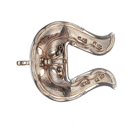 Vintage EB Navajo 3pc belt buckle set sterling silver/gold filled