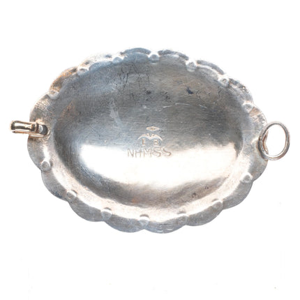 Vintage EB Navajo 3pc belt buckle set sterling silver/gold filled