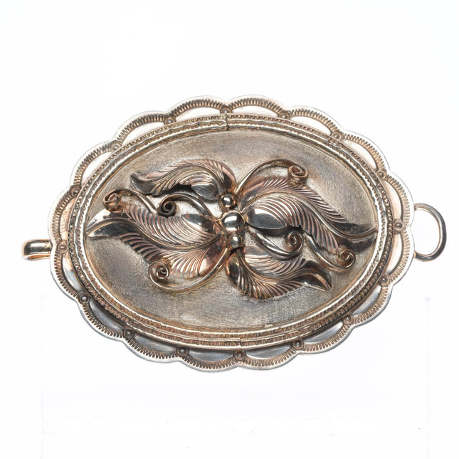 Vintage EB Navajo 3pc belt buckle set sterling silver/gold filled