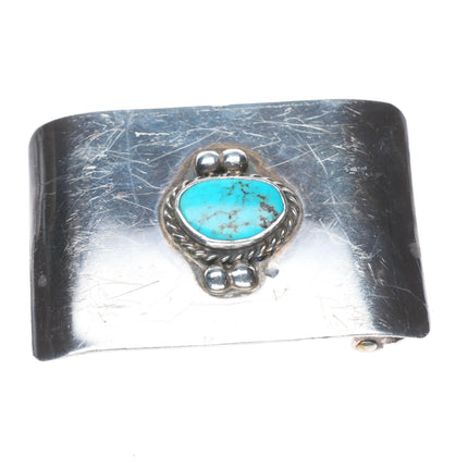 Vintage modernist sterling silver belt buckle with turquoise