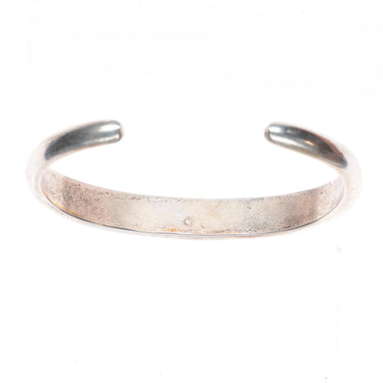 6.15" Vintage Navajo sterling silver channel inlay turquoise cuff bracelet