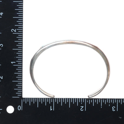 6.15" Vintage Navajo sterling silver channel inlay turquoise cuff bracelet