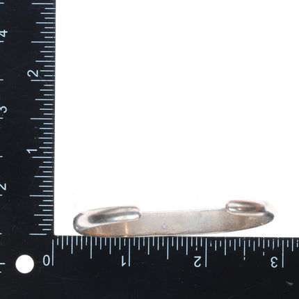 6.15" Vintage Navajo sterling silver channel inlay turquoise cuff bracelet