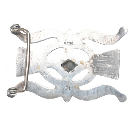 Nellie Tso-Atkinsons trading post Vintage sterling silver belt buckle turquoise