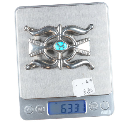 Nellie Tso-Atkinsons trading post Vintage sterling silver belt buckle turquoise