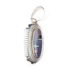 FF Navajo sterling silver, charoite, opal, coral sterling silver inlay pendant