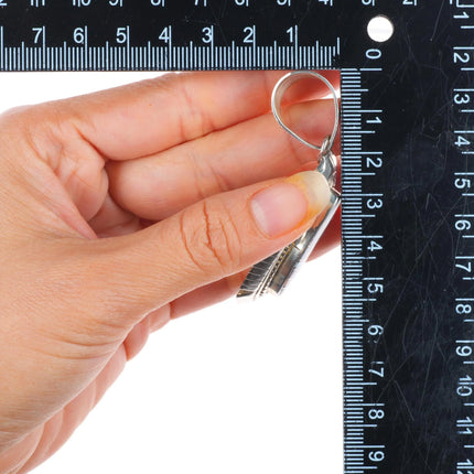 FF Navajo sterling silver, charoite, opal, coral sterling silver inlay pendant