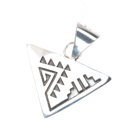 Everett & Mary Teller Navajo sterling silver reversible turquoise pendant