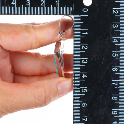 Everett & Mary Teller Navajo sterling silver reversible turquoise pendant