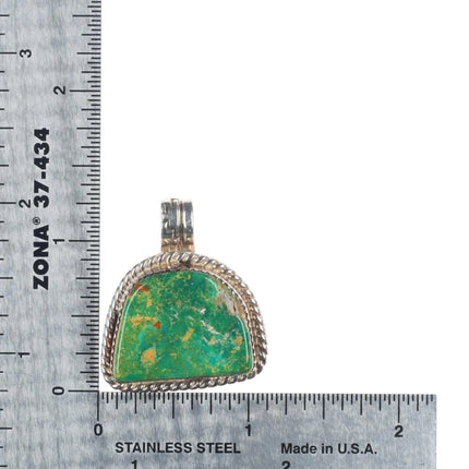 Tom Billy Navajo sterling silver Royston turquoise pendant