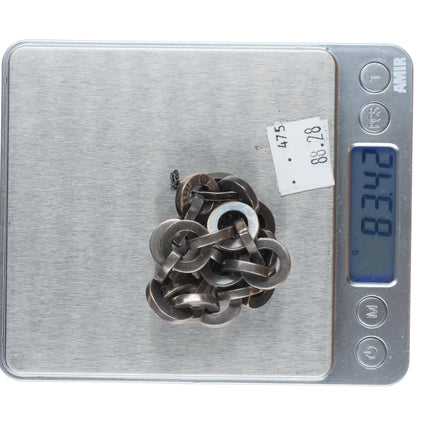 7.25" heavy Vintage Mexican sterling silver chain link bracelet