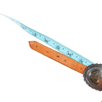 Vintage Navajo sterling silver heavily stamped concho belt