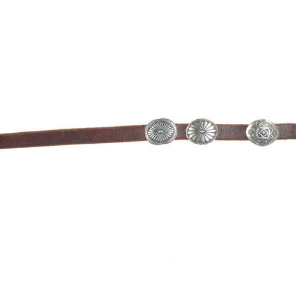 Patrick Ohlinger Coin/Sterling silver, turquoise, coral hand stamped concho belt