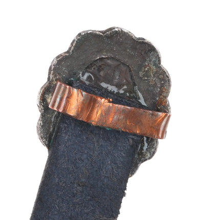 Vintage Navajo sterling silver concho hatband for cowboy hat on leather belt m