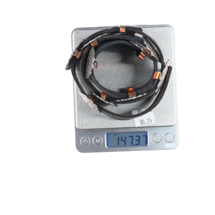 Vintage Navajo sterling silver concho hatband for cowboy hat on leather belt m