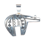Jack & Mary Tom Navajo sterling silver stamped bear pendant