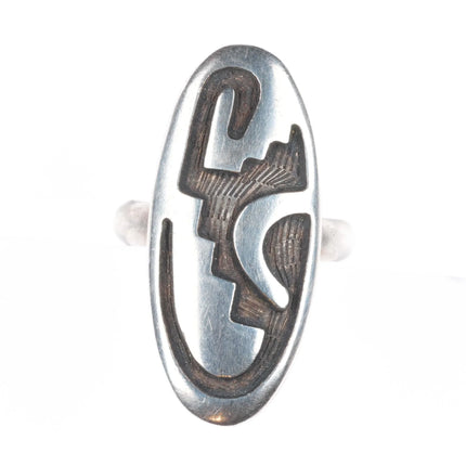 sz3.5 Mitchell Sockyma Hopi overlay ring sterling silver size 3.5