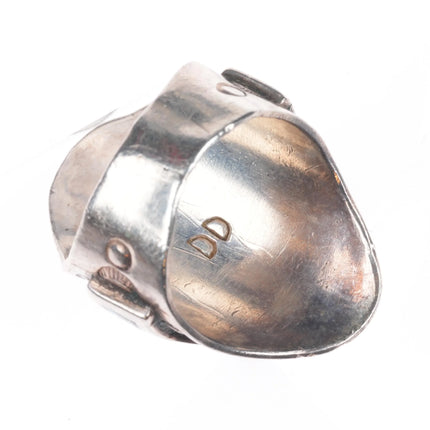 sz9 Donny & Dorothy Clark Navajo sterling silver turquoise shiel ring size 9