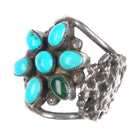 sz7 vintage Navajo 7 stone turquoise star ring sterling silver
