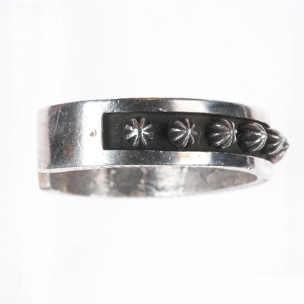 7.5" Ernest Rangel Navajo  sterling silver spiked/studded cuff bracelet