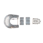 Vintage Navajo southwestern sterling silver ranger belt buckle set 3/4