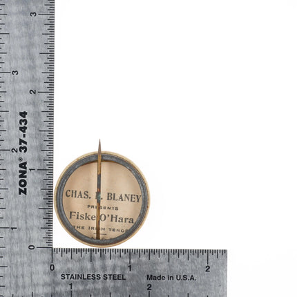 Antique Fiske O'Hara Opera singer/Actor pinback button clover