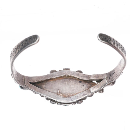 6.3" c1930's Navajo  sterling silver cluster cuff bracelet w/intricate stampings