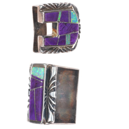 3/4" Jason Begaye Navajo sterling silver sugilite, opal ranger belt buckle set