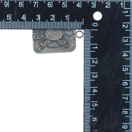 Art Lewis Choctaw sterling silver Fred Harvey era roadrunner pendant/fob/charm