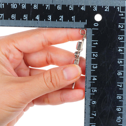 G&L Leekity Zuni sterling silver Mediterranean coral needlepoint cross pendant