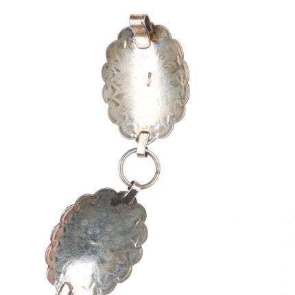 40" Vintage Navajo sterling silver link concho belt/hatband w/turquoise